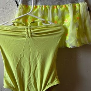 Shade Critters Neon Yellow Swimsuit and Skirt Set
